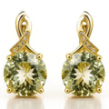 Natural Green Prasiolite Earrings Sterling Silver by Fine Color Jewels