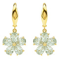Natural Green Prasiolite Sterling Silver Earrings by Fine Color Jewels