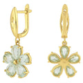 Natural Green Prasiolite Sterling Silver Earrings by Fine Color Jewels
