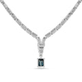 Natural London Blue Topaz Birthstone Necklace by Fine Color Jewels