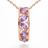 Natural Marquise Amethyst Sterling Silver Drop Pendant Necklace