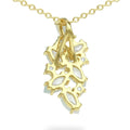 Natural Moonstone Silver Cluster Pendant Necklace by Fine Color Jewels