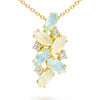 Natural Moonstone Silver Cluster Pendant Necklace