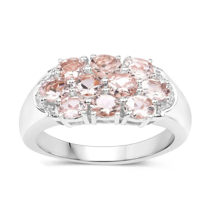 Natural Morganite Cluster Ring by Fine Color Jewels