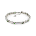Natural Mother Of Pearl & Chrome Diopside Bracelet by Fine Color Jewels