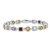 Natural Multi Stone Sterling Silver Birthstone Bracelet