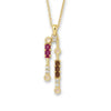 Natural Multistone Bar Drop Necklace Silver