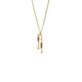 Natural Multistone Bar Drop Necklace Silver by Fine Color Jewels