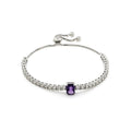 Natural Octagon Dark Amethyst Bracelet by Fine Color Jewels