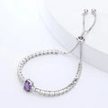 Natural Octagon Dark Amethyst Bracelet by Fine Color Jewels