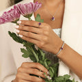 Natural Octagon Dark Amethyst Bracelet by Fine Color Jewels
