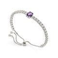 Natural Octagon Dark Amethyst Bracelet by Fine Color Jewels