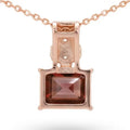 Natural Octagon Garnet Sterling Silver Pendant Necklace by Fine Color Jewels