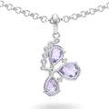 Natural Pear Amethyst Birthstone Pendant Necklaces by Fine Color Jewels