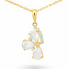 Natural Pear Rainbow Moonstone Silver Pendant Necklace