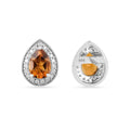 Natural Pear Shaped Citrine Necklace and Earrings Jewelry Sets by Fine Color Jewels
