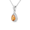 Natural Pear Shaped Citrine Necklace and Earrings Jewelry Sets by Fine Color Jewels