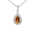 Natural Pear Shaped Citrine Necklace and Earrings Jewelry Sets by Fine Color Jewels