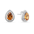 Natural Pear Shaped Citrine Necklace and Earrings Jewelry Sets by Fine Color Jewels