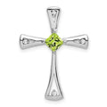 Natural Peridot and Diamond Cross Chain Slide Pendant by Fine Color Jewels