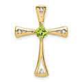 Natural Peridot and Diamond Cross Chain Slide Pendant by Fine Color Jewels