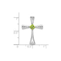Natural Peridot and Diamond Cross Chain Slide Pendant by Fine Color Jewels