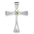 Natural Peridot and Diamond Cross Chain Slide Pendant by Fine Color Jewels