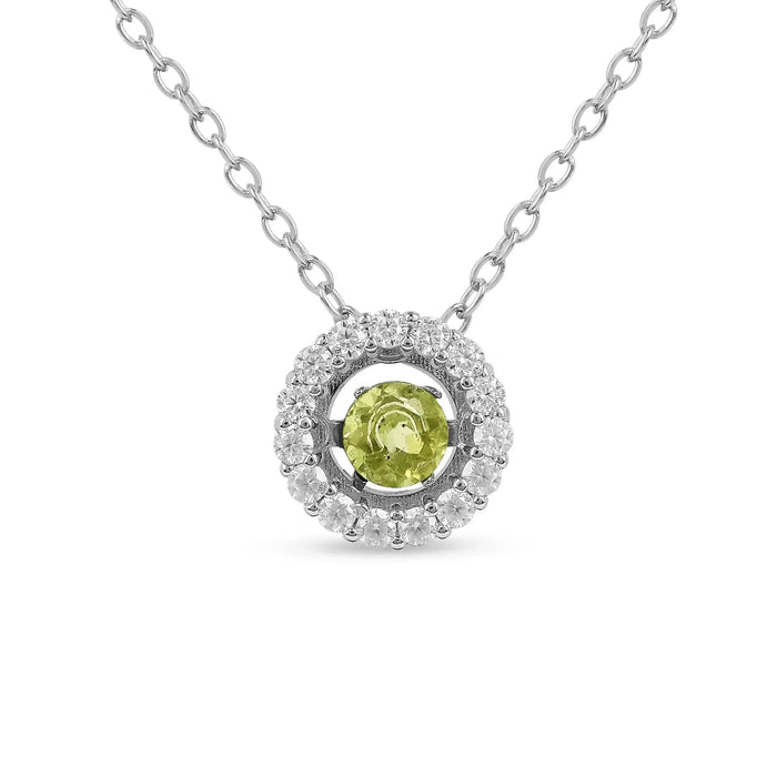Natural Peridot Dancing Stone Necklace by Fine Color Jewels