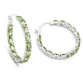 Natural Peridot Hoop Earrings by Fine Color Jewels