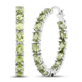Natural Peridot Hoop Earrings by Fine Color Jewels
