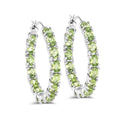 Natural Peridot Hoop Earrings by Fine Color Jewels