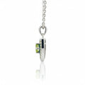 Natural Peridot Silver Amulet Necklace by Fine Color Jewels