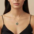 Natural Peridot Silver Amulet Necklace by Fine Color Jewels
