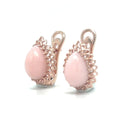 Natural Pink Opal Leverback Silver Earrings by Fine Color Jewels