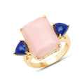Natural Pink Opal Three Stone Ring by Fine Color Jewels