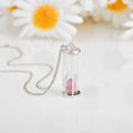 Natural Pink Tourmaline Hourglass Pendant Necklace by Fine Color Jewels