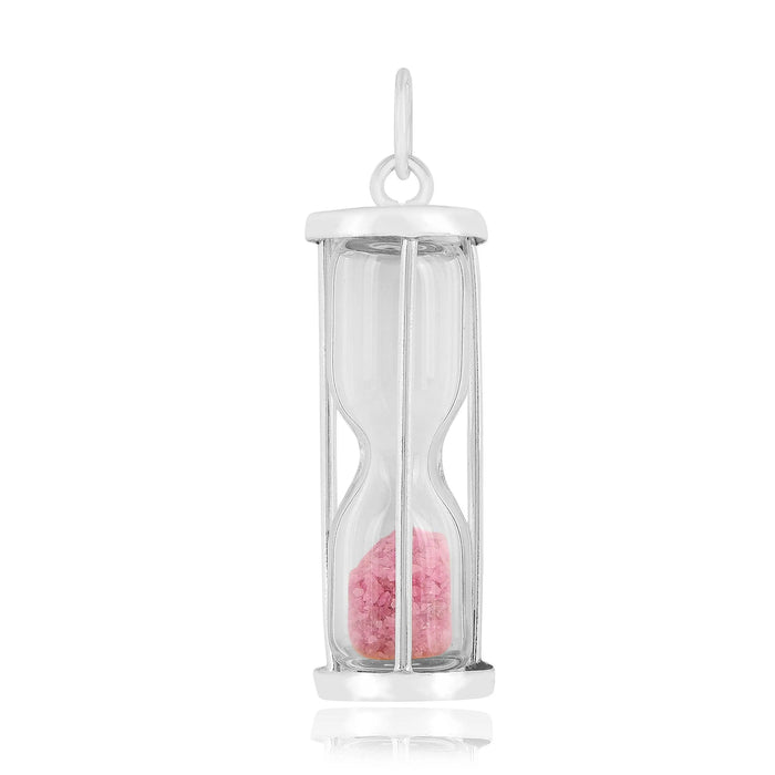 Natural Pink Tourmaline Hourglass Pendant Necklace by Fine Color Jewels