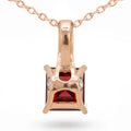 Natural Princess Garnet Sterling Silver Pendant Necklace by Fine Color Jewels