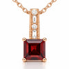 Natural Princess Garnet Sterling Silver Pendant Necklace
