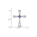 Natural Purple Amethyst and Diamond Cross Pendant Gold by Fine Color Jewels