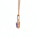 Natural Purple Amethyst Silver Heart Necklace by Fine Color Jewels
