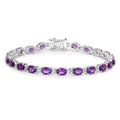 Natural Purple Amethyst Silver Tennis Bracelet Womens by Fine Color Jewels
