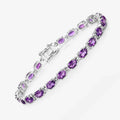 Natural Purple Amethyst Silver Tennis Bracelet Womens by Fine Color Jewels