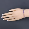 Natural Purple Amethyst Silver Tennis Bracelet Womens by Fine Color Jewels
