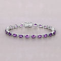 Natural Purple Amethyst Silver Tennis Bracelet Womens by Fine Color Jewels