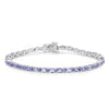 Natural Purple Tanzanite Silver Tennis Bracelet