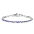 Natural Purple Tanzanite Silver Tennis Bracelet by Fine Color Jewels