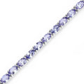 Natural Purple Tanzanite Silver Tennis Bracelet by Fine Color Jewels