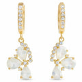 Natural Rainbow Moonstone Sterling Silver Earrings by Fine Color Jewels