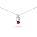 Natural Red Garnet Silver Trendy Necklace by Fine Color Jewels